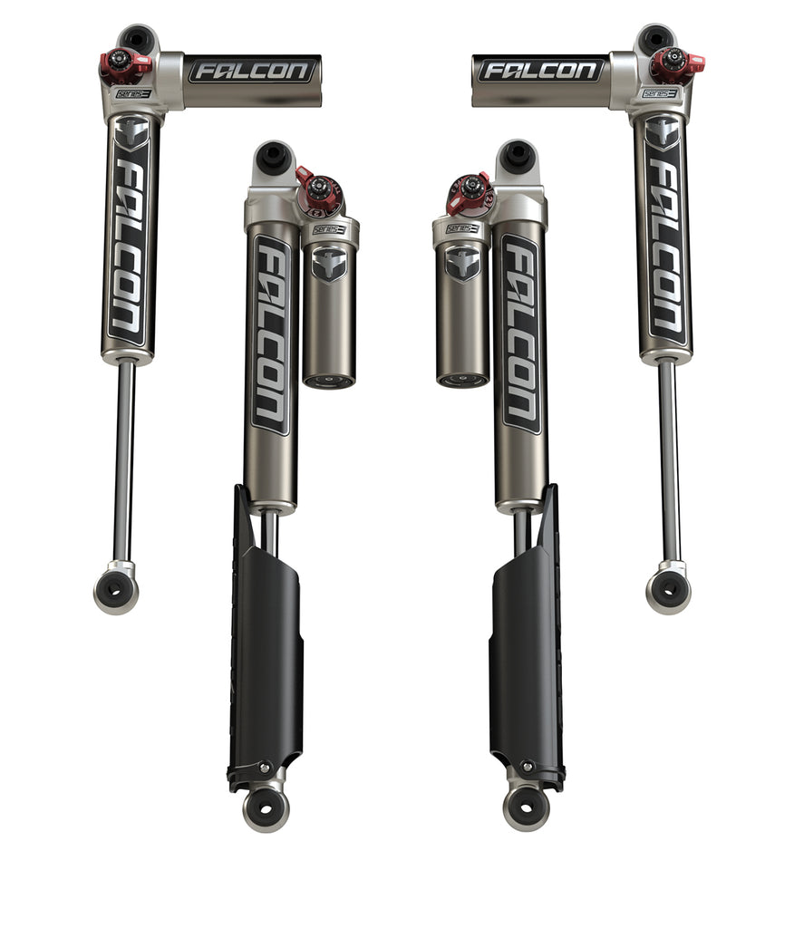 TeraFlex Jeep JLU / JL Falcon Series 3.3 Fast Adjust Piggyback Shocks (2-4.5” Lift) - All 4