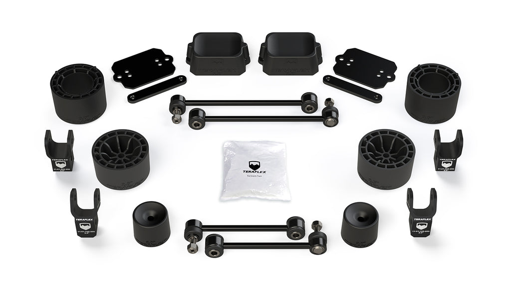 TeraFlex Jeep JLU / JL Rubicon: 2.5” Performance Spacer Lift Kit & Shock Extensions