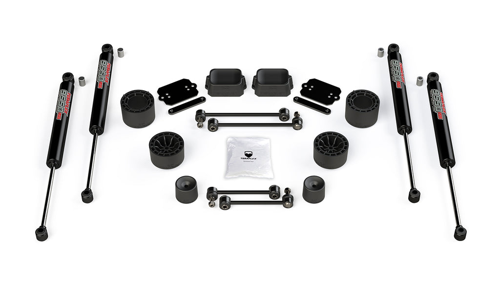 TeraFlex Jeep JLU / JL Rubicon: 2.5” Performance Spacer Lift Kit & 9550 VSS Shocks