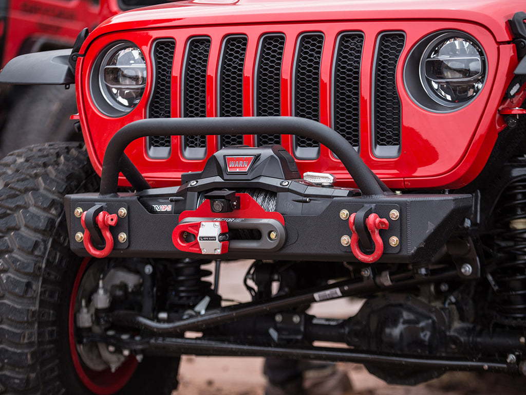 GenRight Jeep JLU / JL ULTRA CLEARANCE LO-PRO WINCH GUARD FRONT BUMPER - ALUMINUM