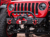 GenRight Jeep JLU / JL ULTRA CLEARANCE LO-PRO WINCH GUARD FRONT BUMPER - ALUMINUM