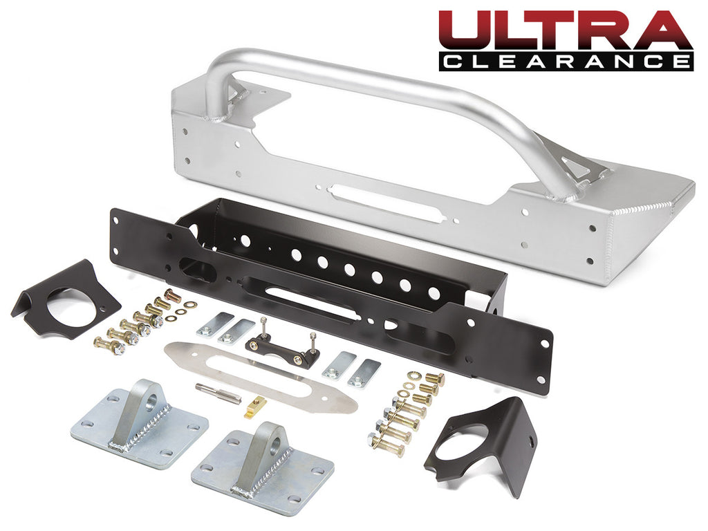 GenRight Jeep JK Ultra Clearance LO-PRO Winch Guard Front Bumper - Aluminum