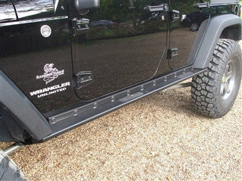 Rock Hard 4x4 Jeep JK Boat Side Rock Sliders Smooth Plate