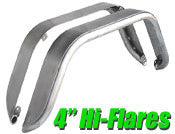 GenRight Jeep 4 Inch Rear Tube Hi Flare Set - Steel