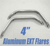 GenRight Jeep 4 Inch Extreme Rear Tube Flare Set - Aluminum