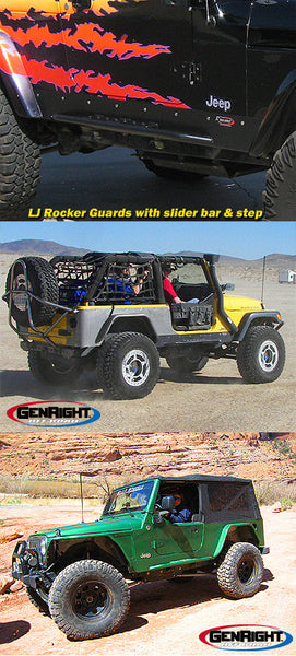 GenRight Jeep LJ Rocker Guard w/ Step Set - Steel – iDeal Off-Road