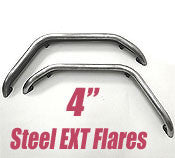 GenRight Jeep 4 Inch Extreme Rear Tube Flare Set - Steel